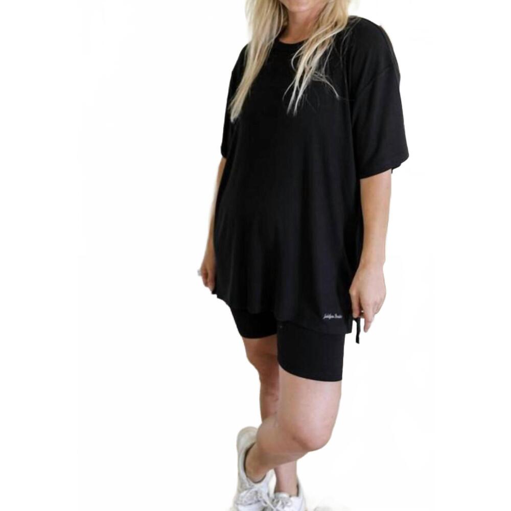 NEW JADELYNN BROOKE ribbed oversized tee in black